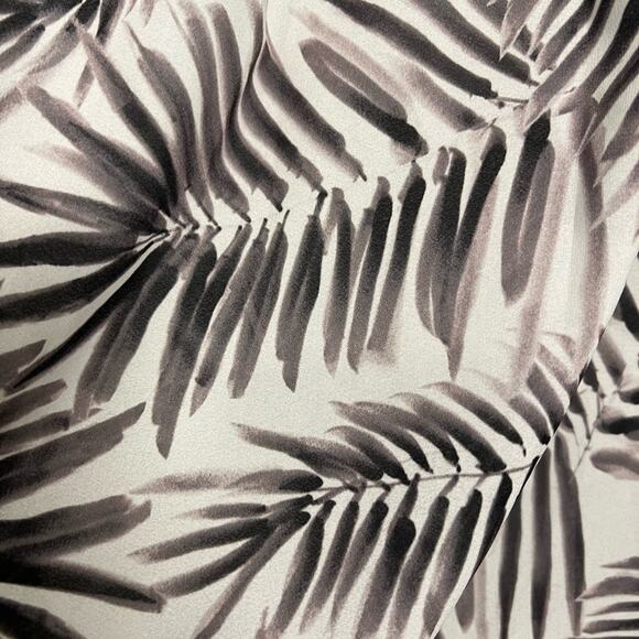 Sam Edelman Inverted Pleat Tank Dress | Fern Leaf Print | White Gray | Medium - Picture 4 of 6